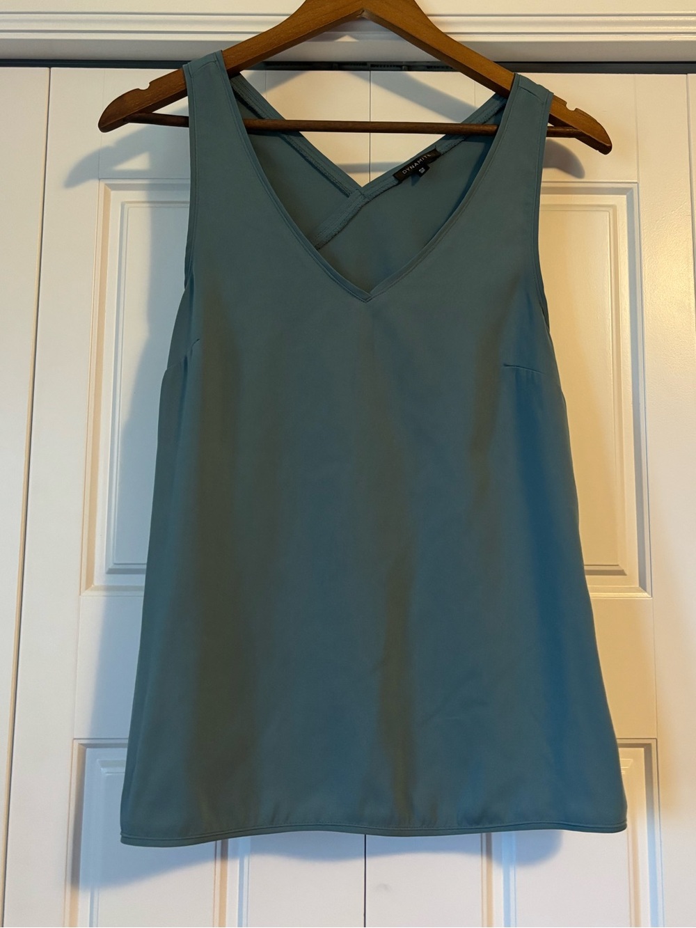 Dynamite, teal open back blouse